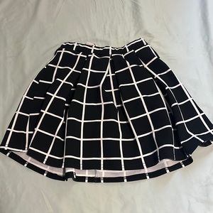 Black and White Skater Skirt